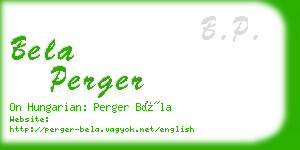 bela perger business card